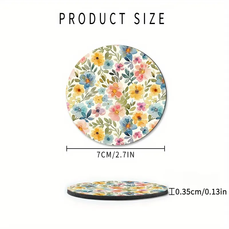 Watercolor Floral Car Coasters
