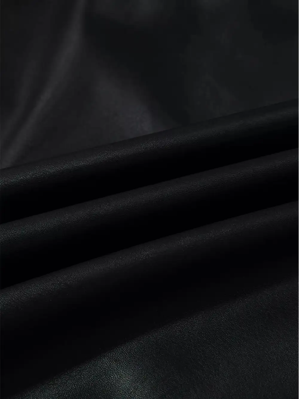 Layered Detail Faux Leather Sleeveless Mini Dress