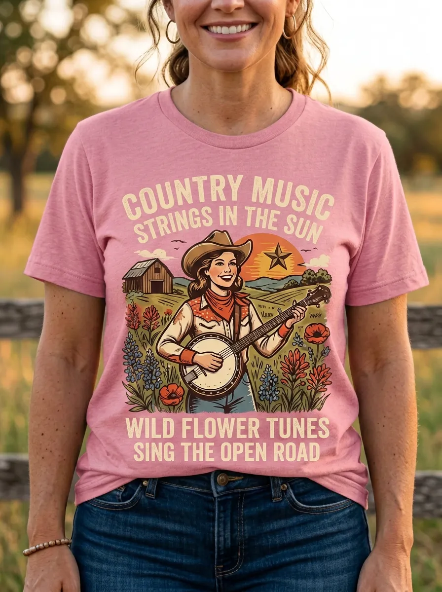 Wildflower Women's Country Music Casual T-Shirt