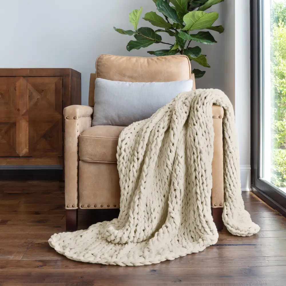 Chunky Knit Throw Blanket