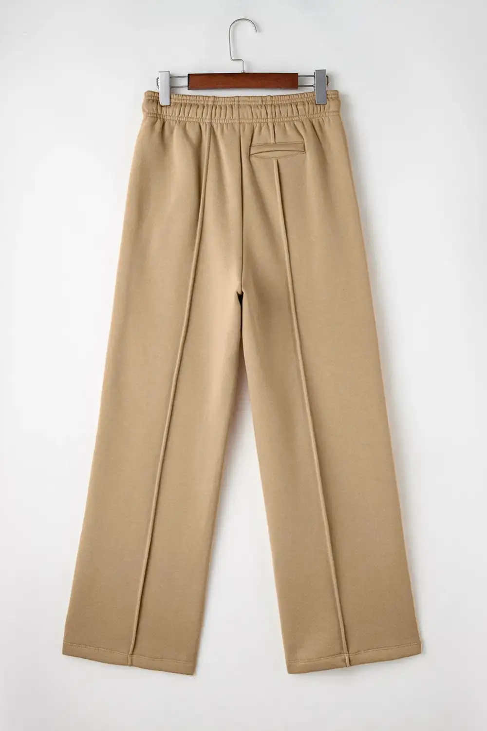 Textured Drawstring Wide Leg Pants With Pocket