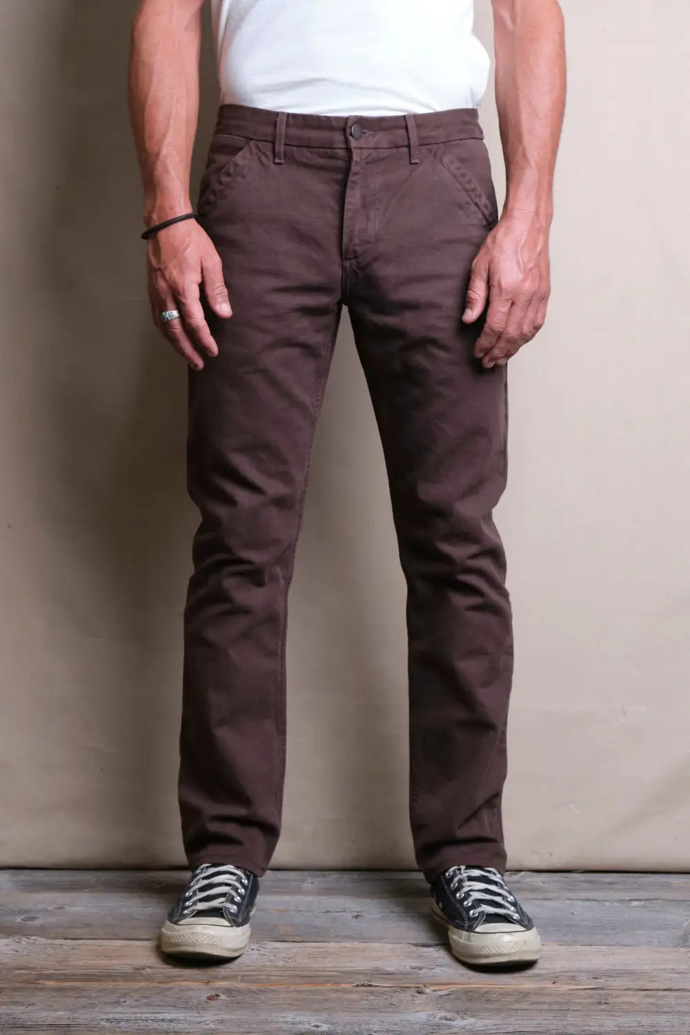 Slub Slim Fit Workwear Men's Casual Pants
