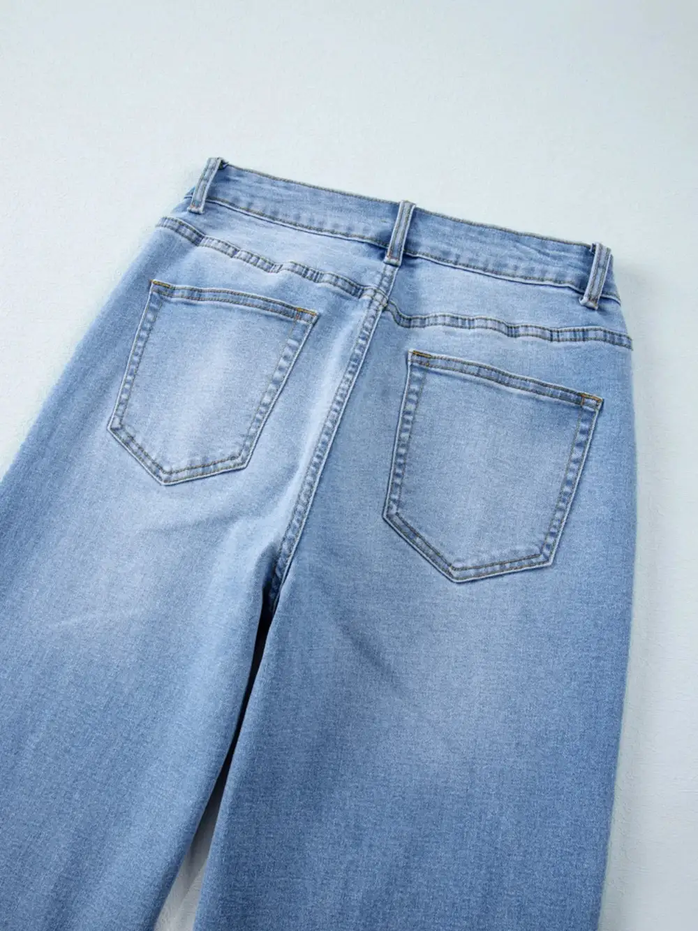 High Waist Wide Leg Washed Jeans