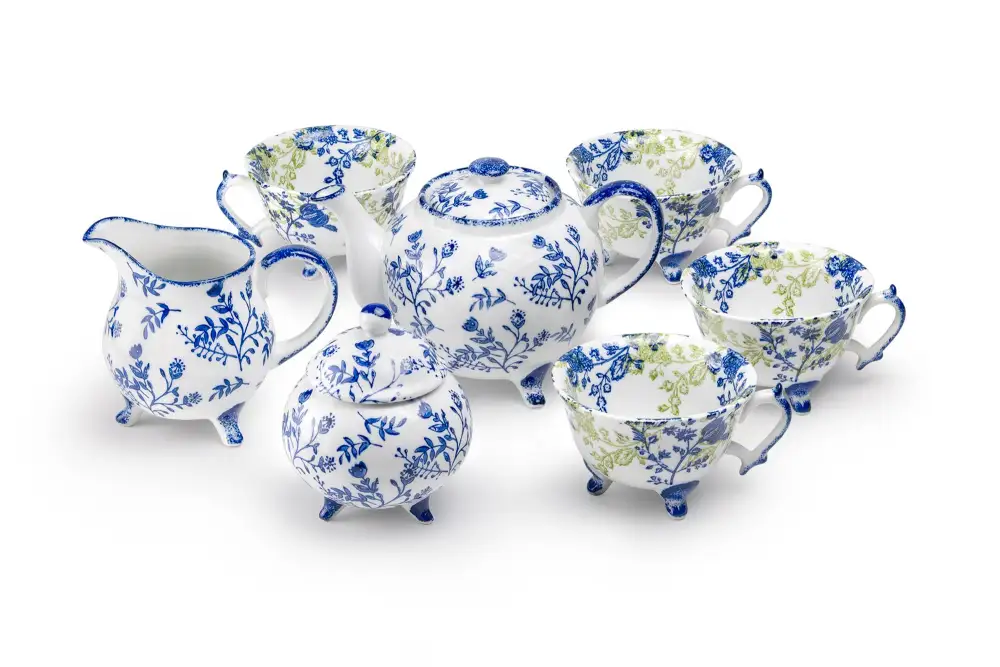 Botanical Garden Three-Foot Porcelain Tea Set
