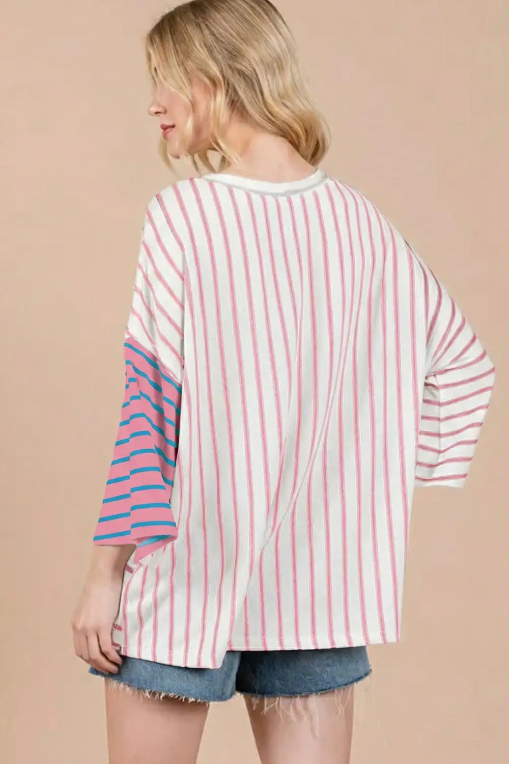 Striped Patchwork Loose Tee