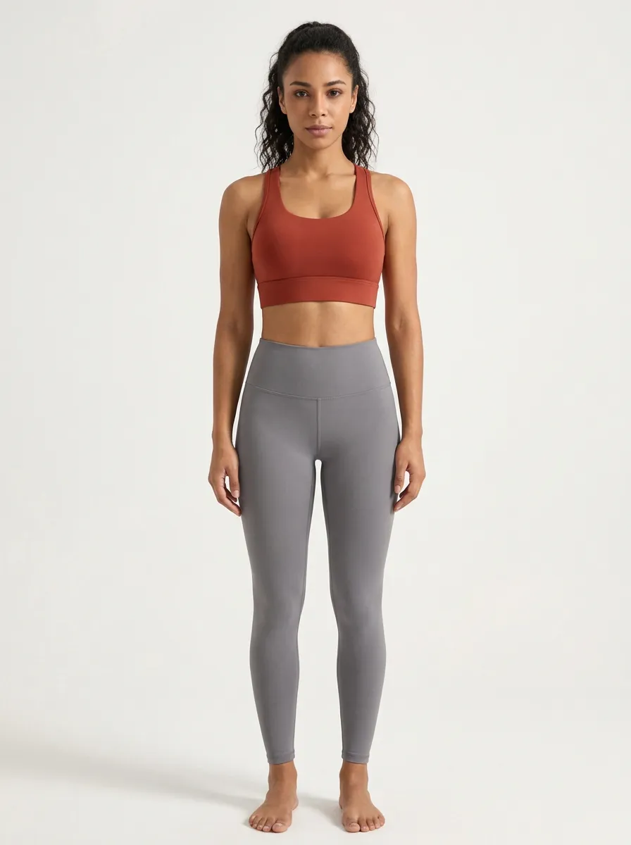 Women's Solid Color Strappy Cross Back Sports Bra
