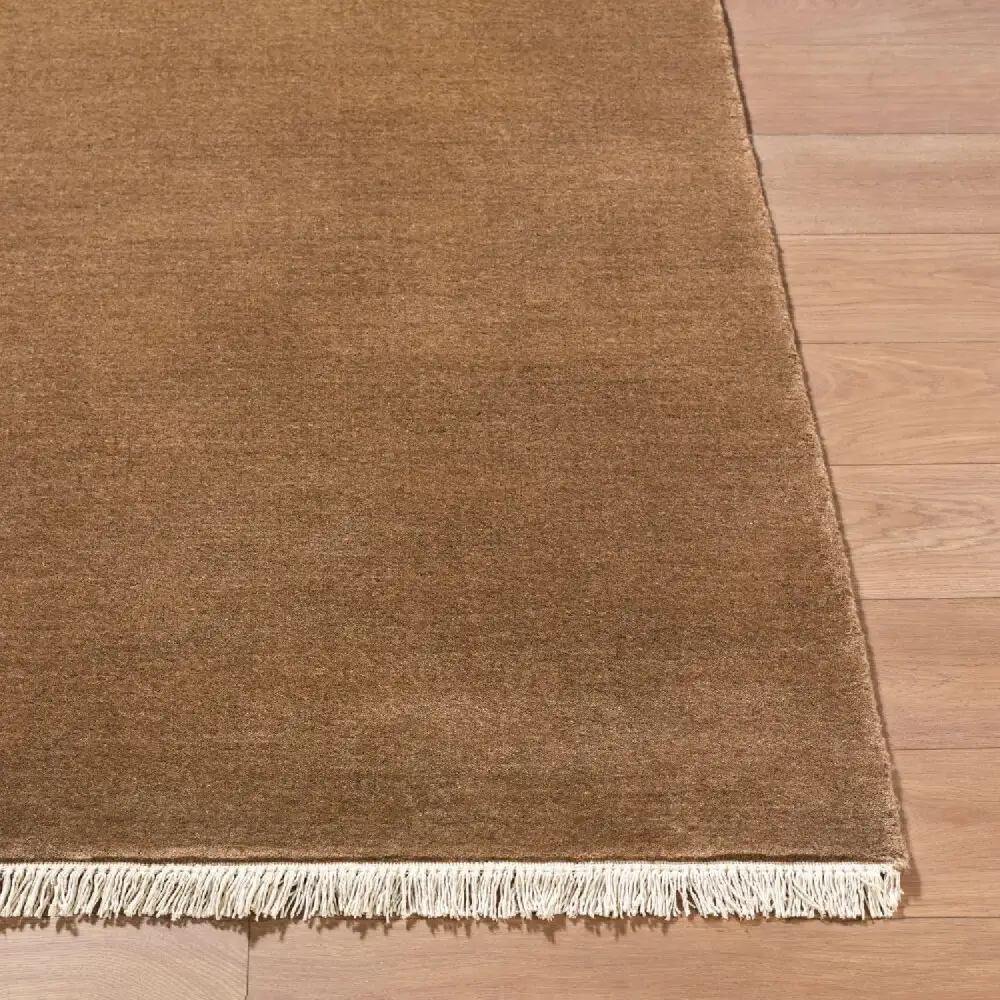 Hand-Loomed Wool Fringe Square Carpet