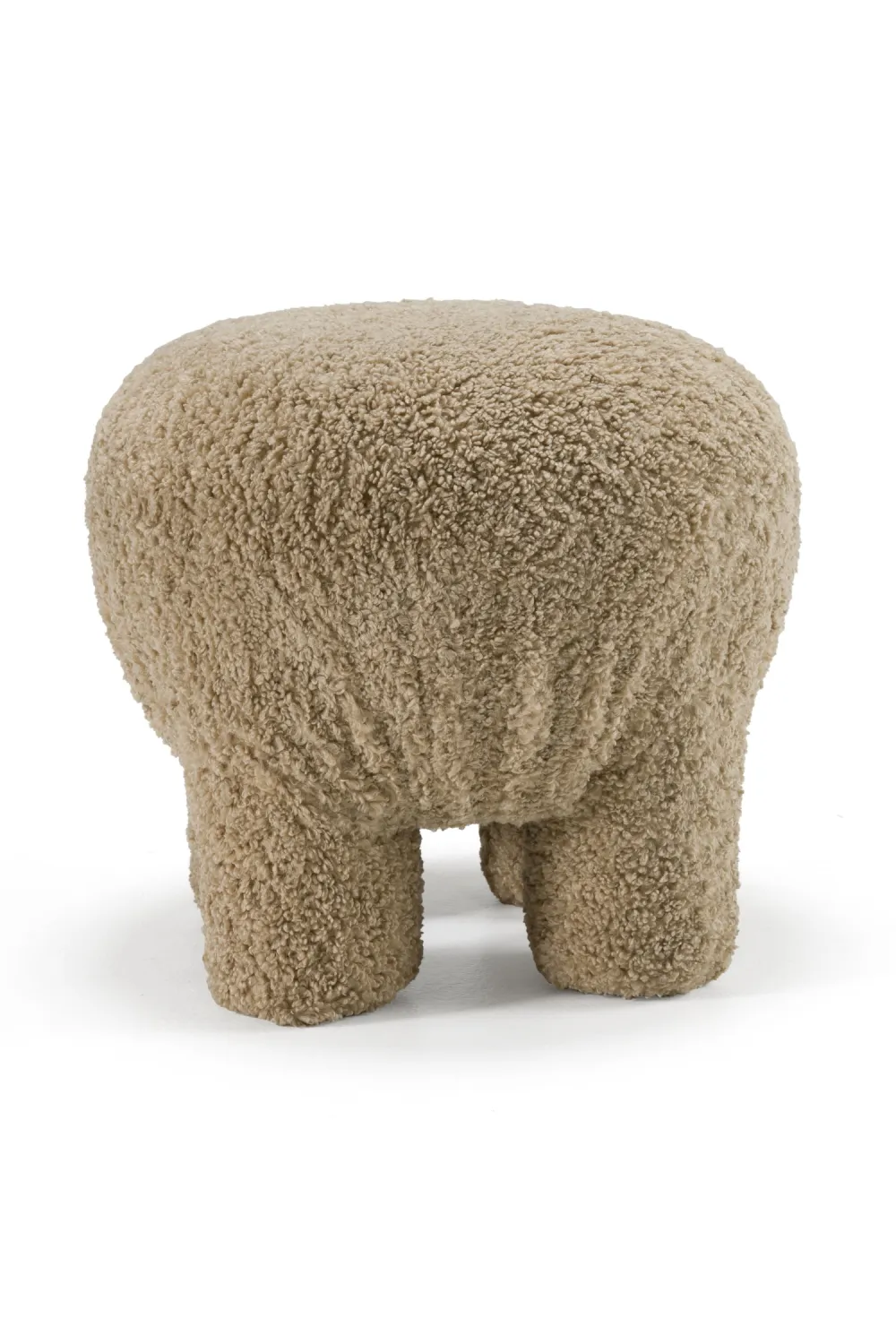 Round Textured Upholstered Ottoman
