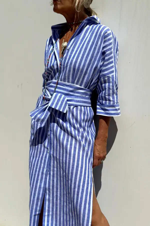 Three-Quarter-Sleeve Casual Dress