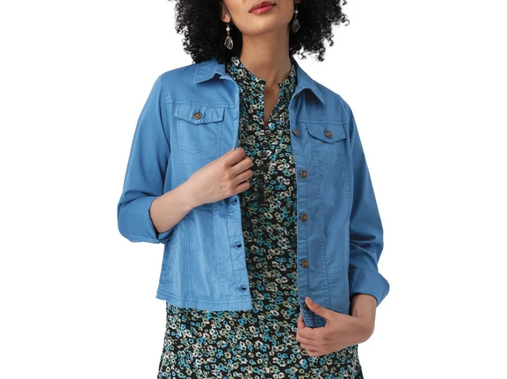 Cotton Button-Front Jacket