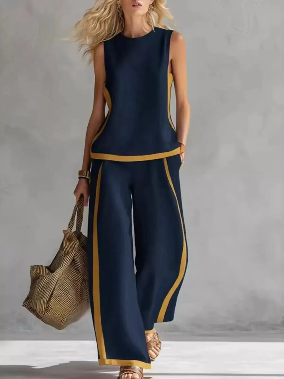 Wide-Leg Pants Matching Set