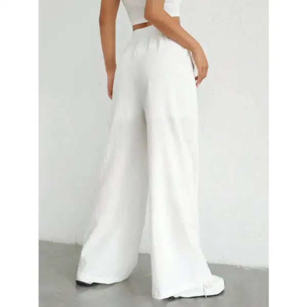 Relaxed Drawstring Wide Leg Pants