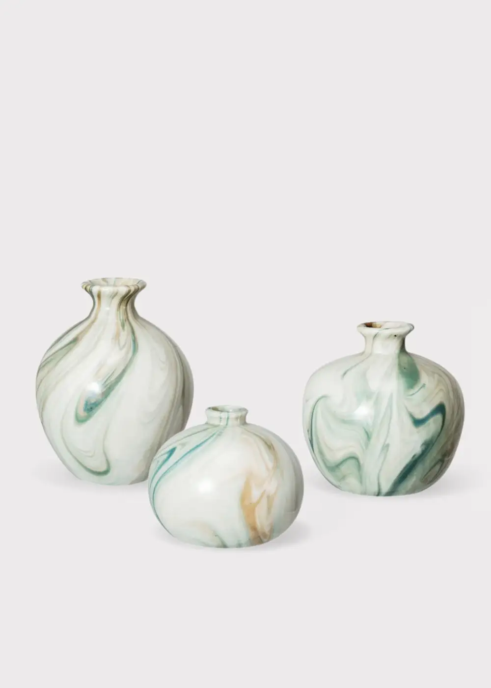 Marbled Stoneware Bud Vase Set