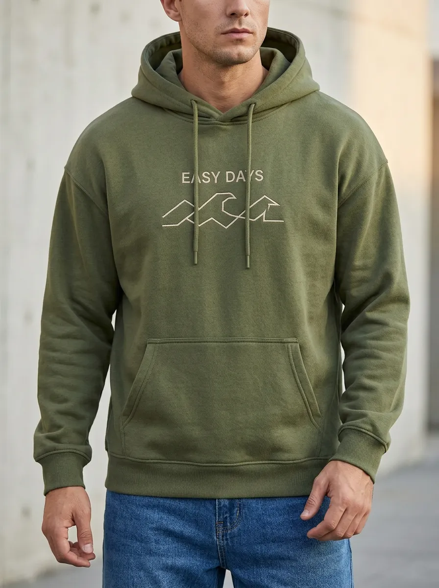 Men's  Ocean Wave Graphic Print Hoodie
