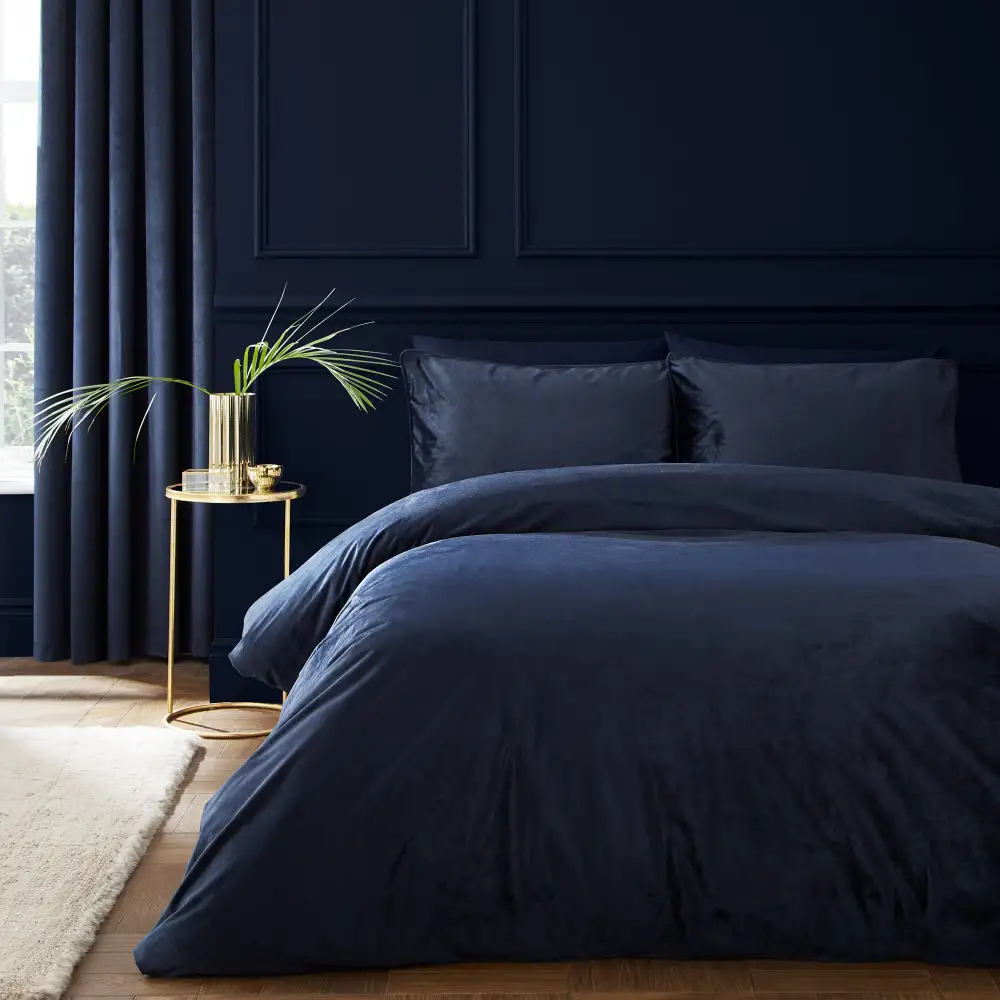 Classic Bedroom Printed Velvet Duvet Cover Set