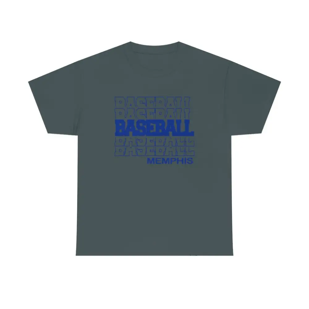Baseball Memphis in Modern Stacked Lettering T-Shirt