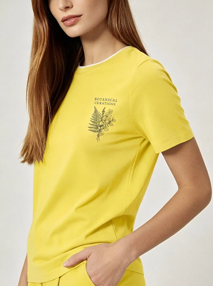 Women's Nature Lover Botanical Fern Eucalyptus Printed T-shirt