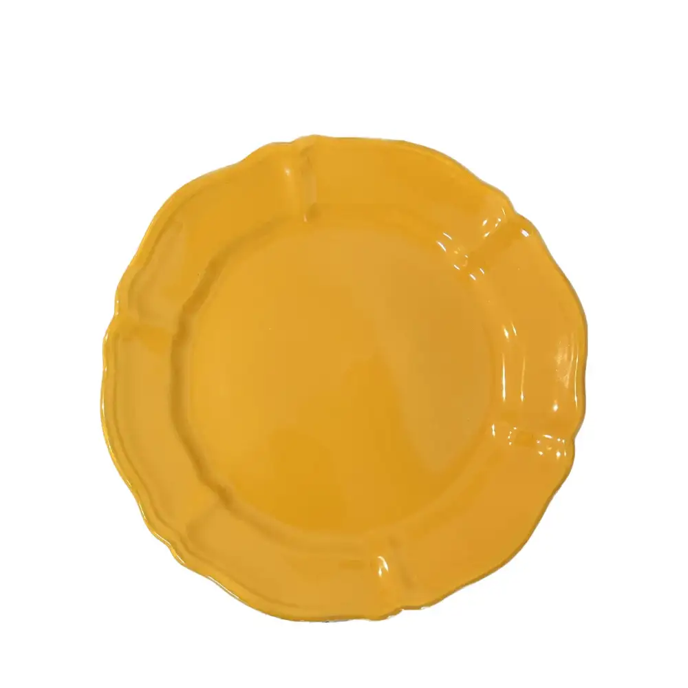Scalloped Hand-Painted Ceramic Main Plate