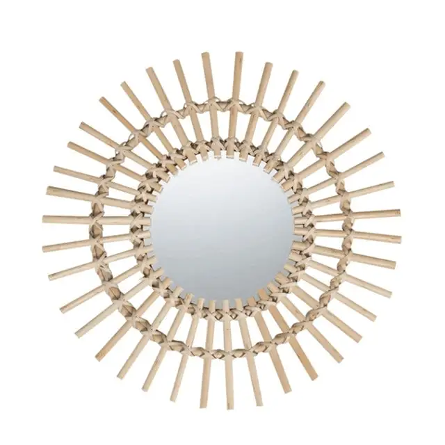 Rattan Round Decorative Wall Mirror