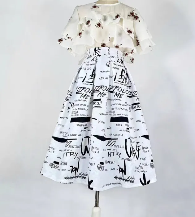 Artful Summer Everyday Casual Skirt
