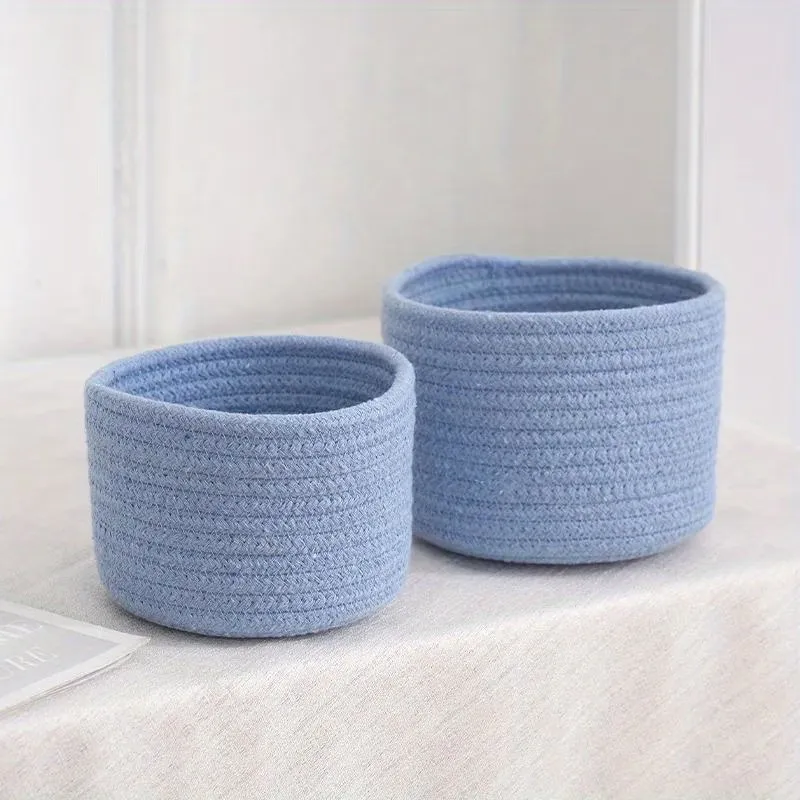 2 Pcs Home Woven Storage Basket
