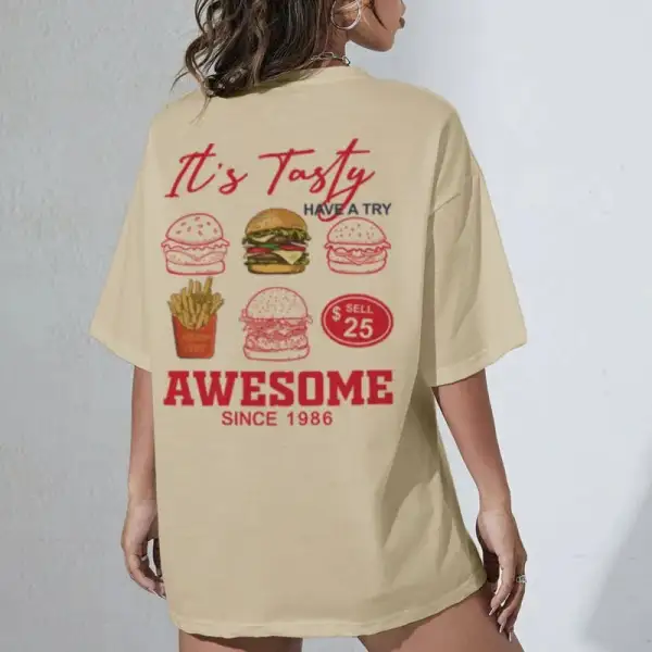 Burger Lover Graphic Cotton T-Shirt