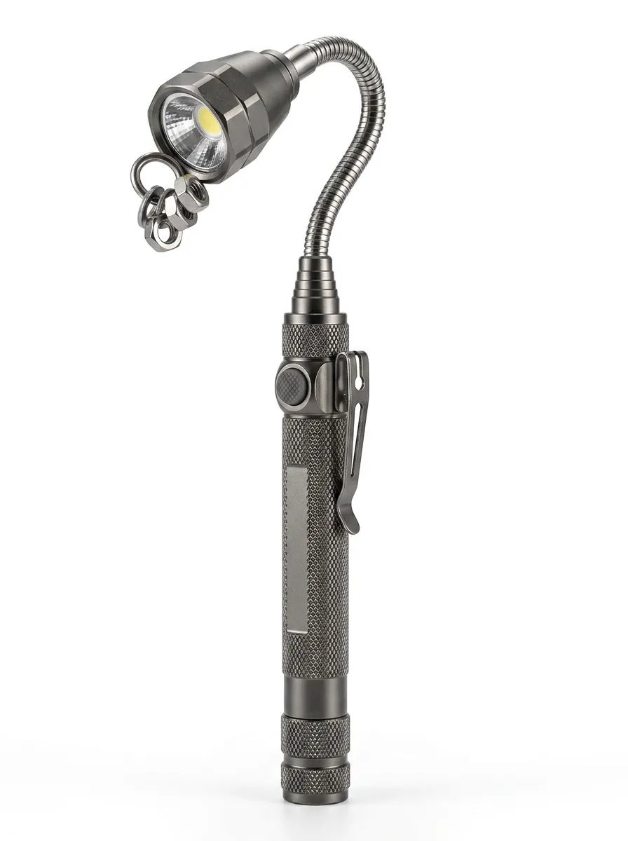 Flexible-Neck Magnetic LED Inspection Flashlight