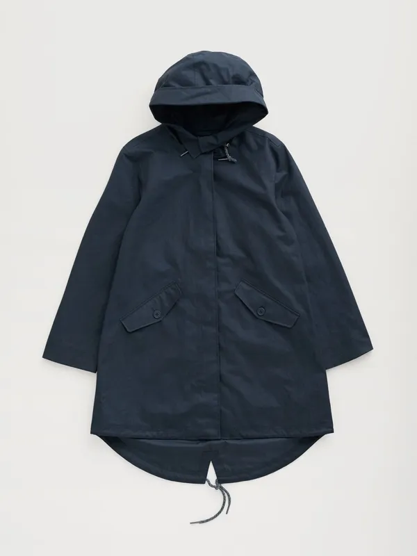 Linen Cotton Waterproof Hooded Coat