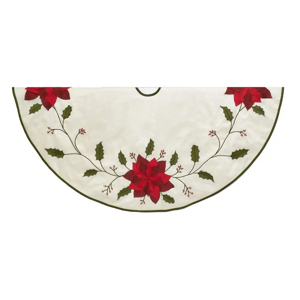 Holly Poinsettia Tree Skirt