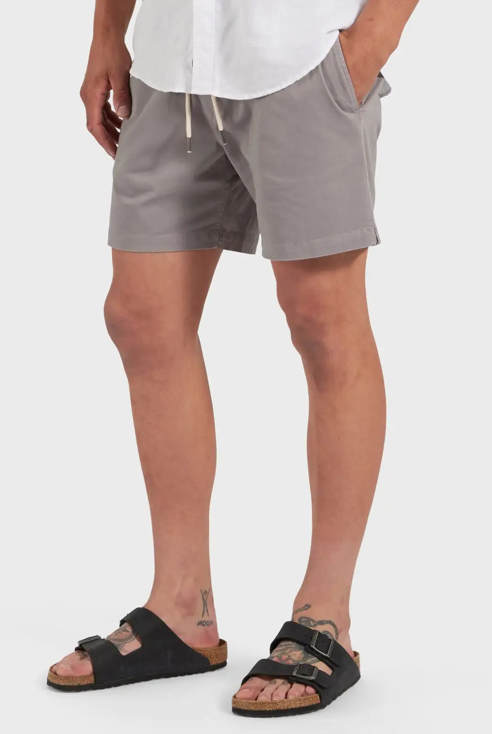 Breathable Linen Blend Drawstring Casual Shorts