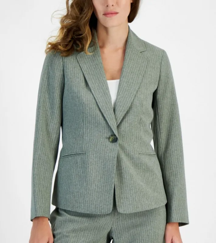 Pinstripe Long Sleeve Pocket Jacket