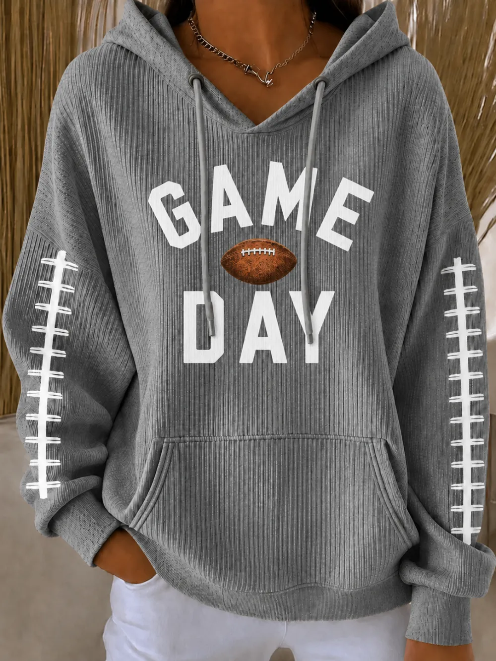 Women'S Football Fans Gameday Print Hooded Sweatshirt
