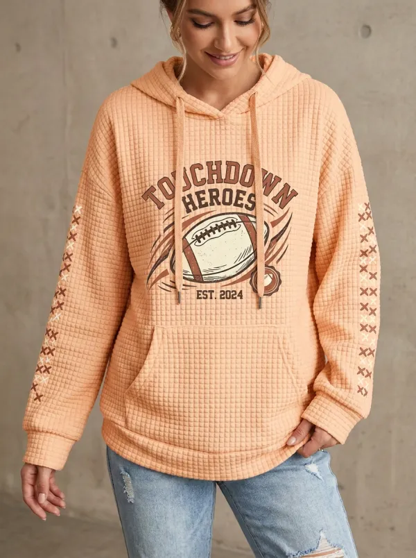 Football Graphic Casual Hoodie