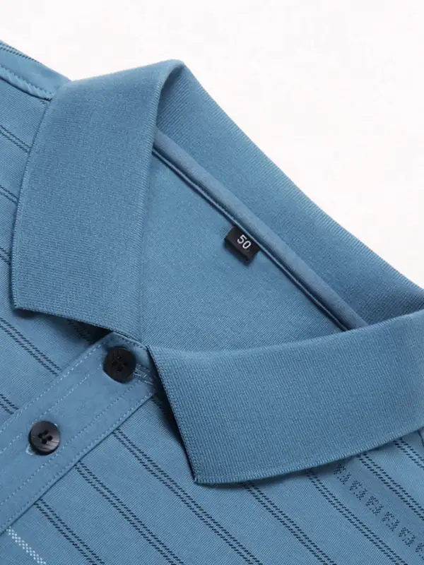 Structured Striped Collared Polo Shirt