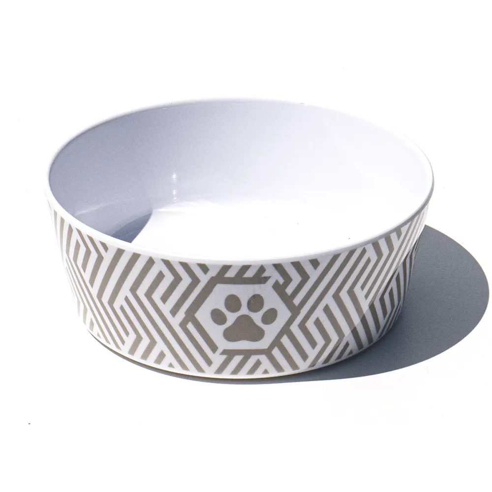 Geometric Paw Dog Bowl