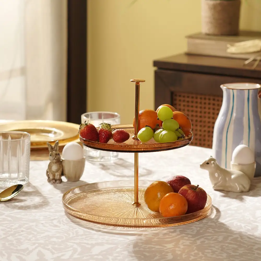 Two Tone Glass Cake Stand