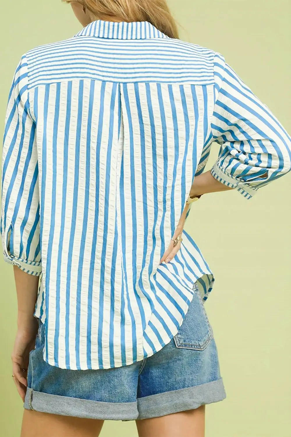 Collared Striped Blouse