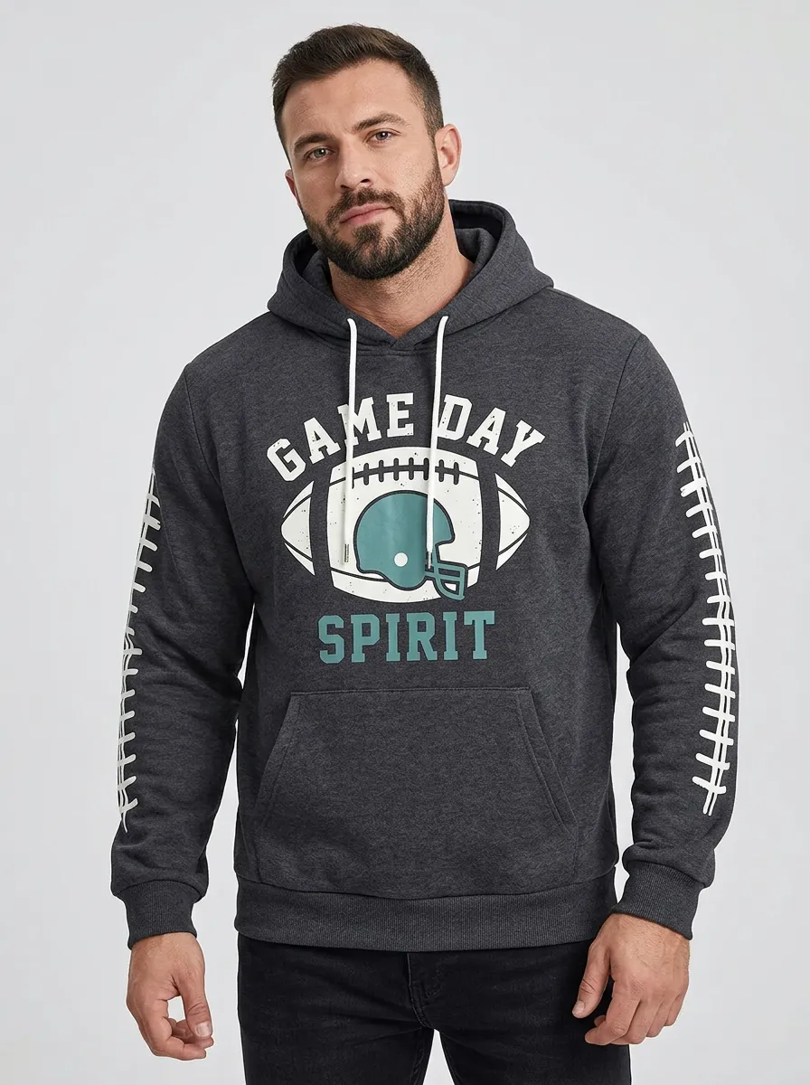 Men's American Football Game Day Spirit Helmet Hoodie