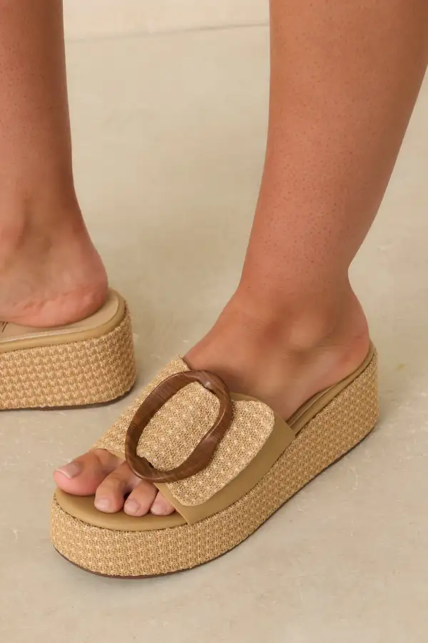 Platform Woven Slippers