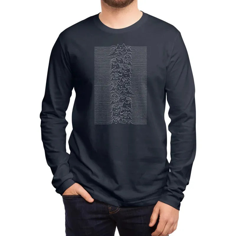 Men's Casual Artistic Wave Print Long-Sleeve Tee