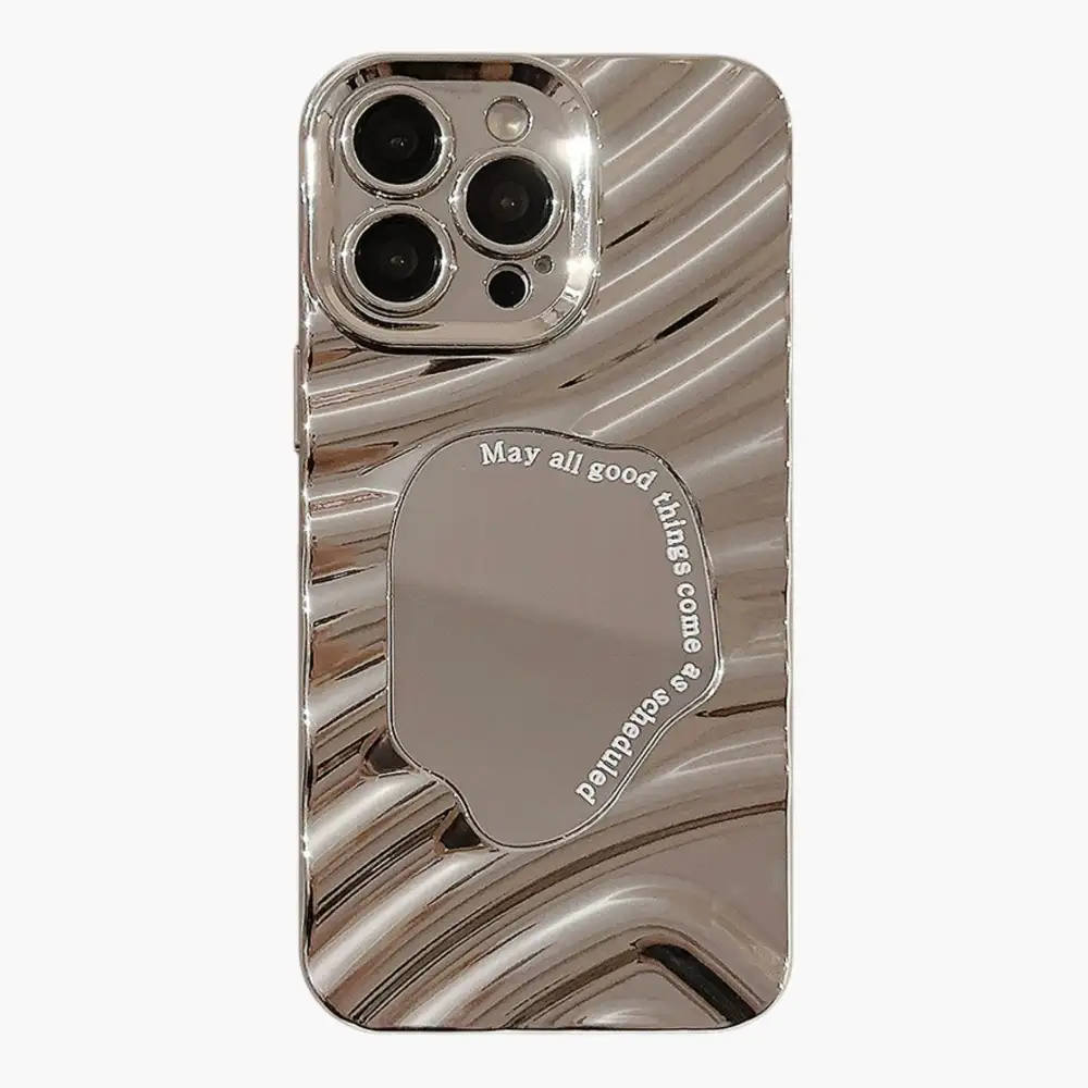 Mirror Cat Glossy Ripple Phone Case