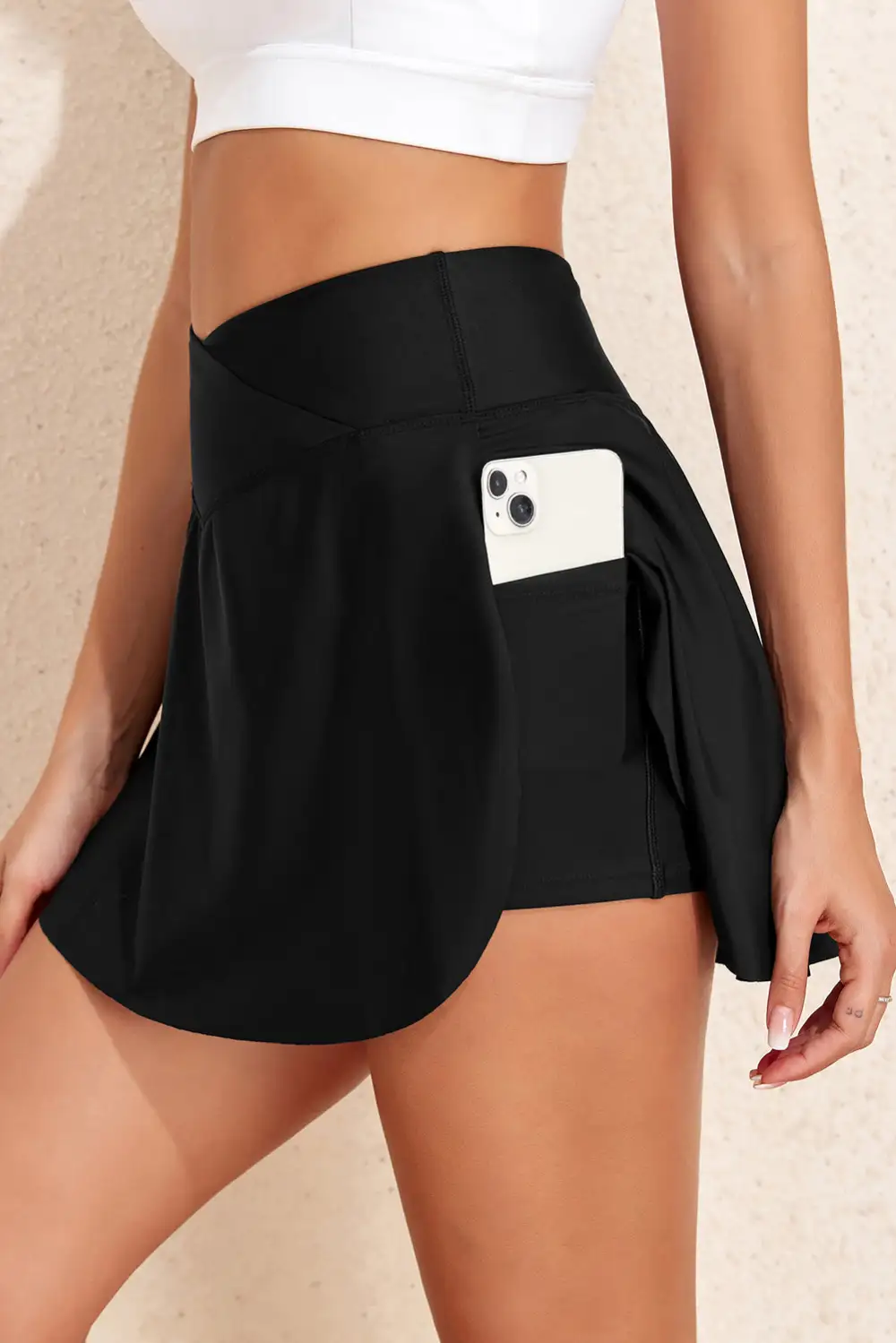Pocketed Crossover High Swimsuit Pants