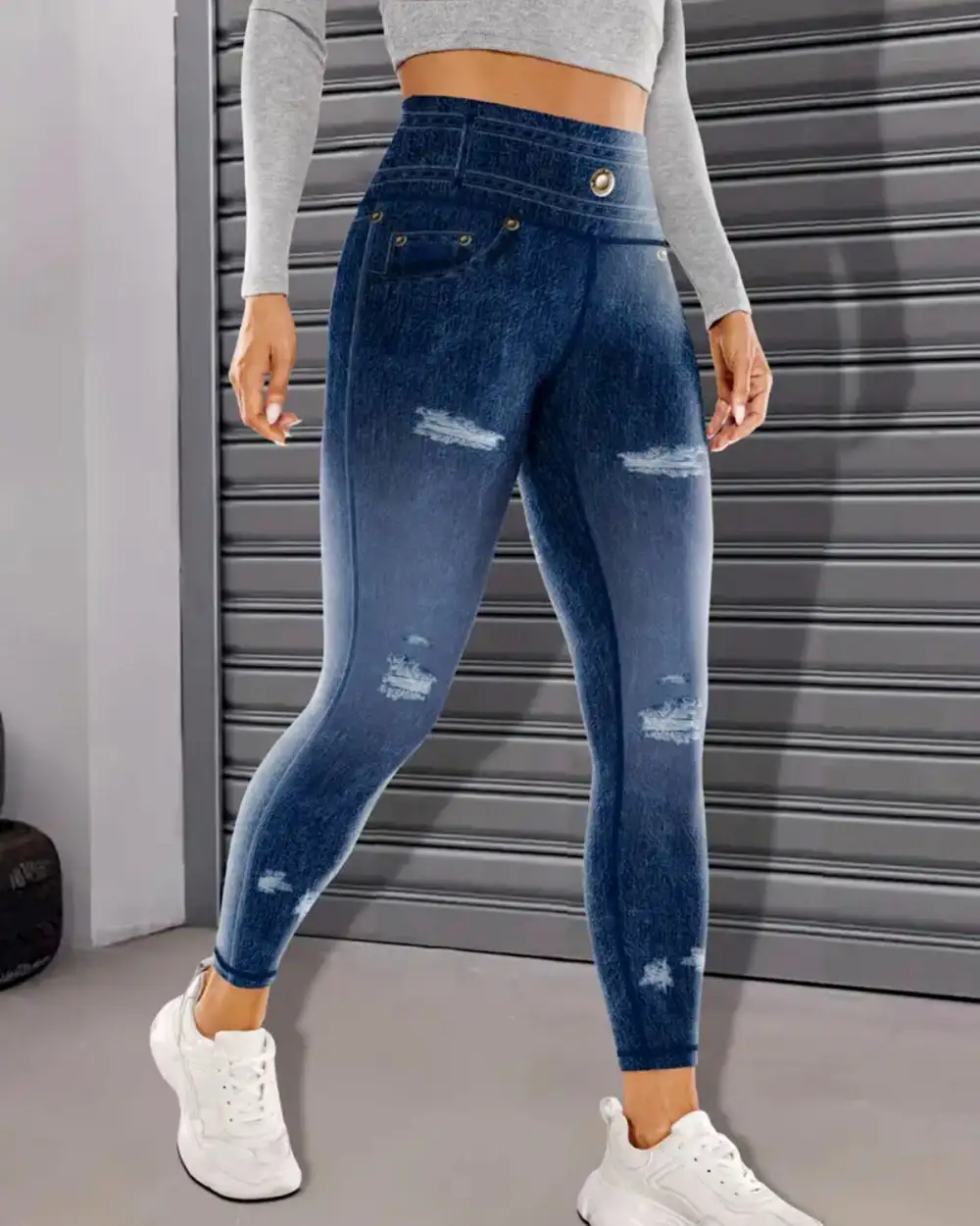 Supportive Denim-Look Everyday Leggings