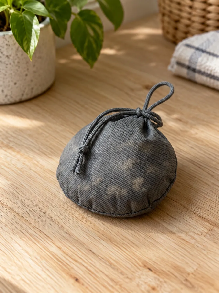 Grey Fabric Printed Mouse Repellent Pouch