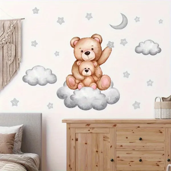 Teddy Bear Cloud Wall Decals