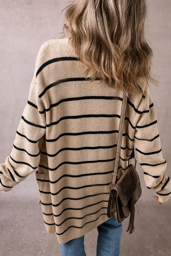 Shawl Neckline Open Pocketed Cardigan