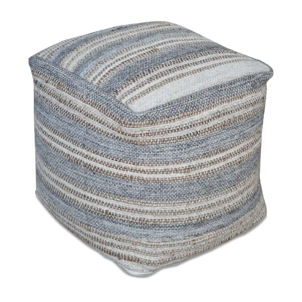 Woven Textured Upholstered Ottoman