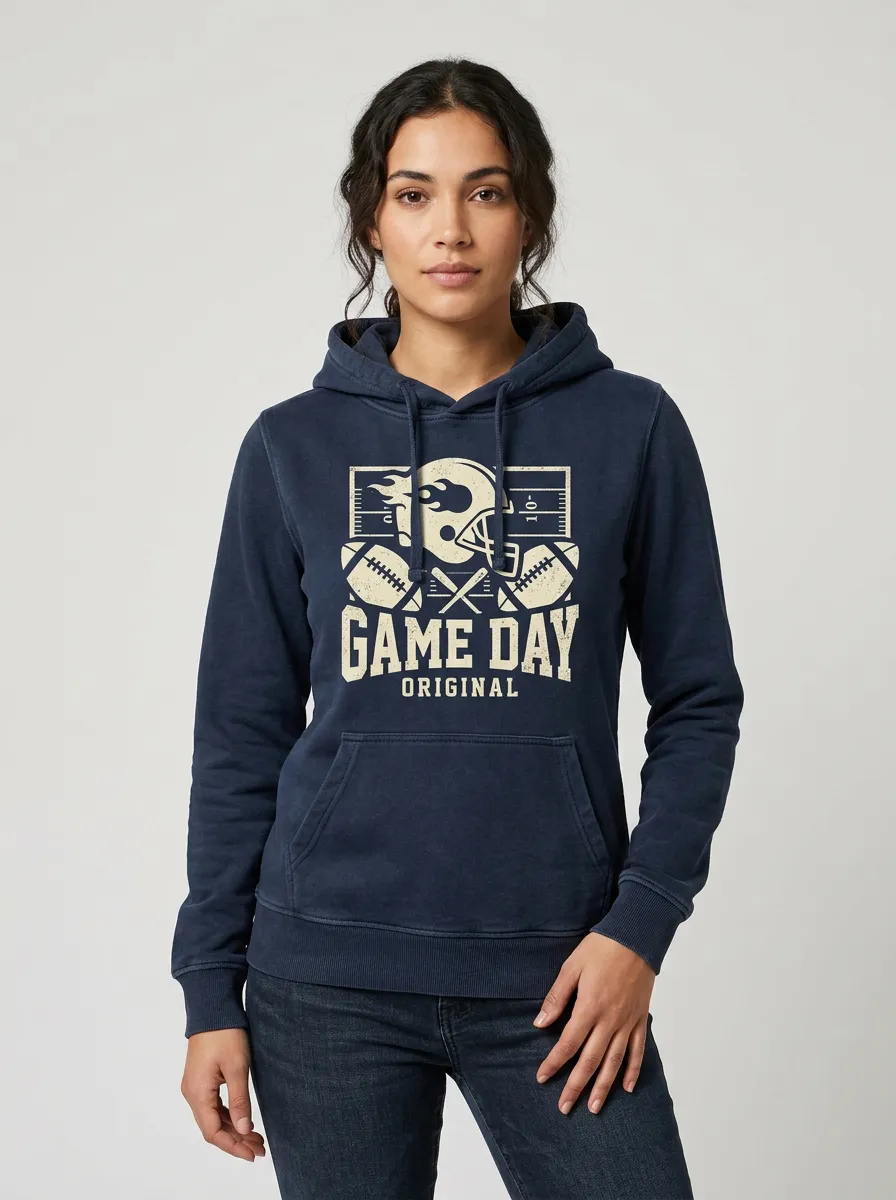 Women's American Football Game Day Helmet Printed Hoodie
