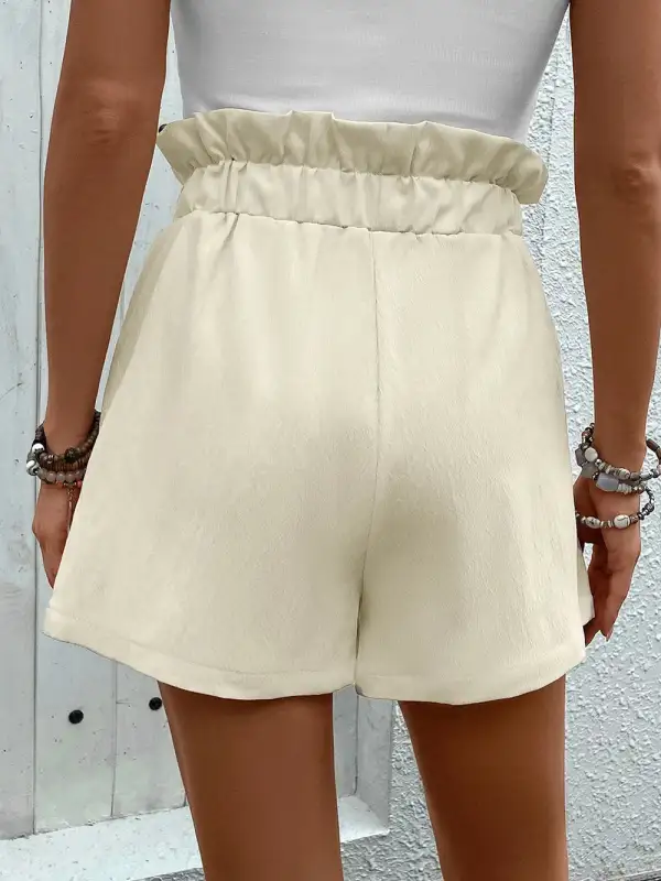 Paperbag Waist Shorts With Pockets