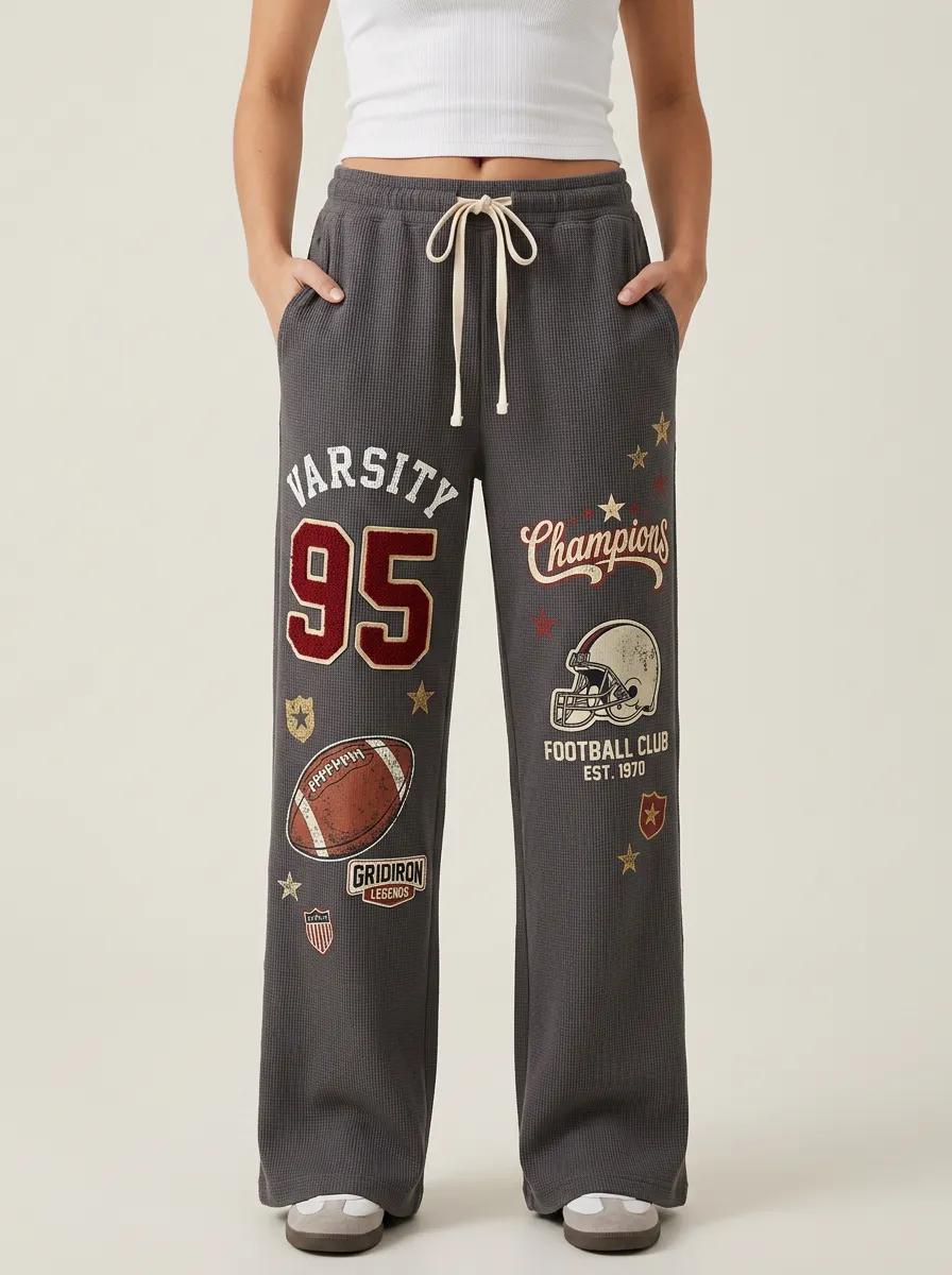 Women's Football Lover Varsity 95 Helmet Printed Sweatpants